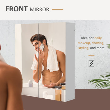 Wall-Mounted Mirror Medicine Cabinet 2 Doors