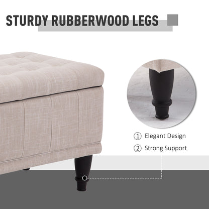 Tufted fabric storage bench