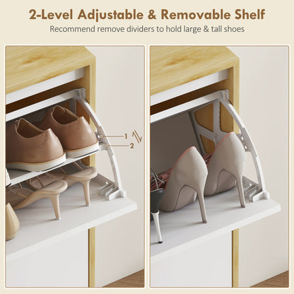 Narrow shoe cabinet modern flip drawer storage unit