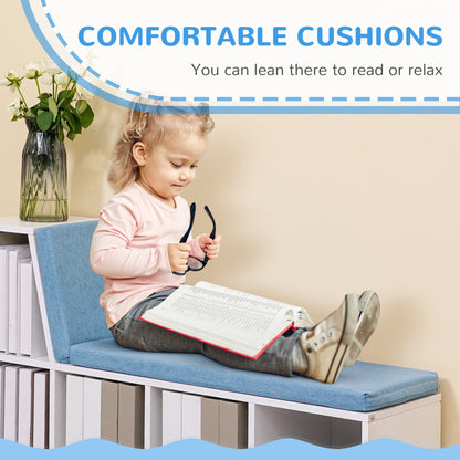 5-Cube Bookcase with Cushioned Reading Bench