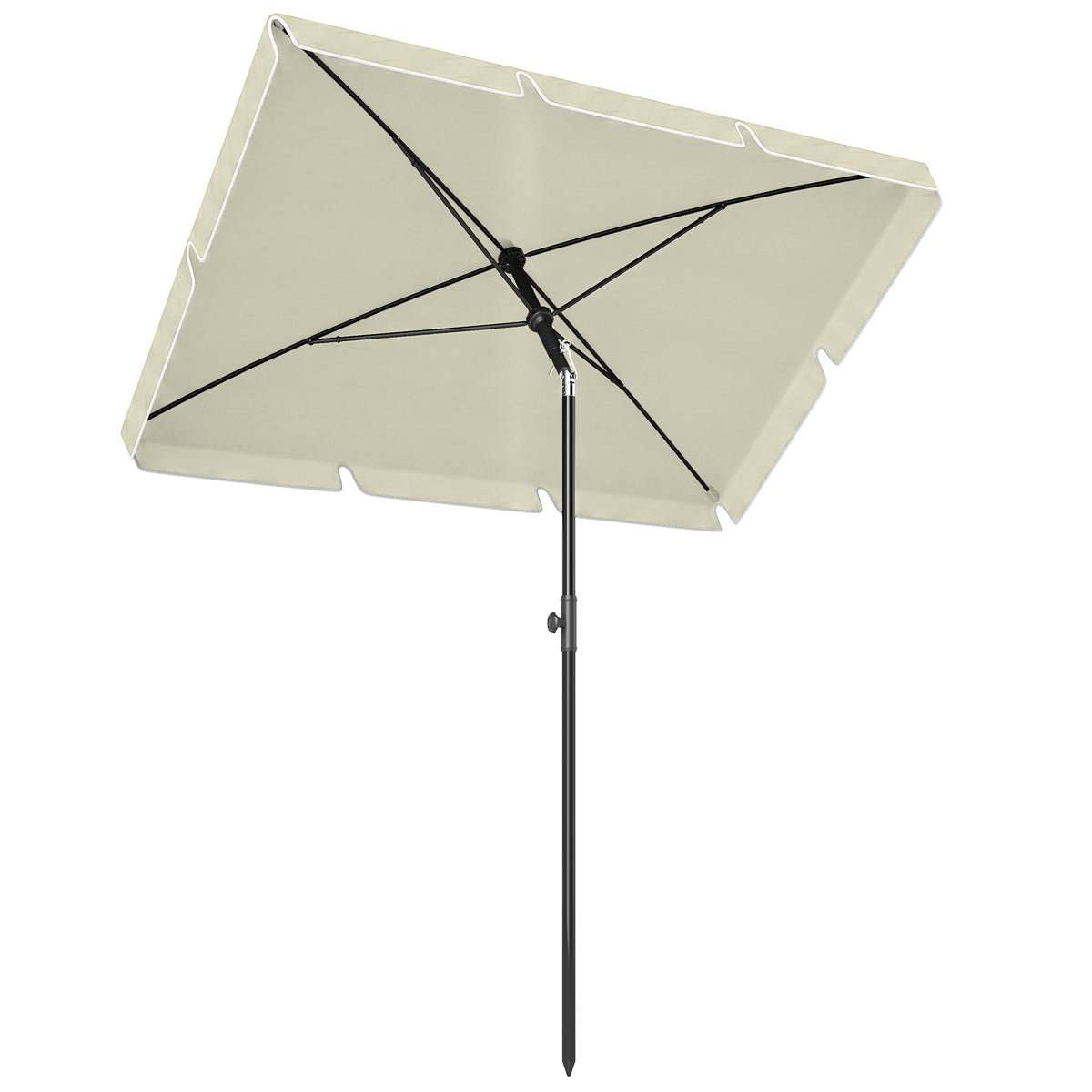 Rectangle Patio Umbrella 198 x 130 cm Tilting Aluminum