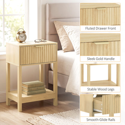 Modern nightstand with drawer — Set of 2