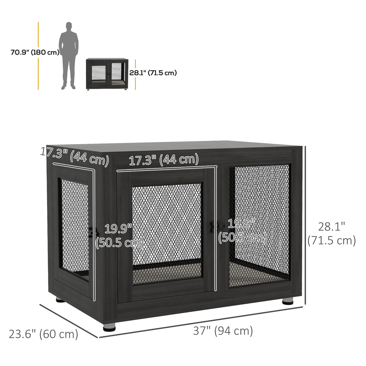 Dog Crate End Table Water-Resistant Cushion