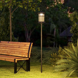 Lámpara de pie solar exterior LED blanco frío 183 cm