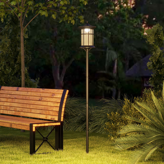 Solar Post Light Cool White LED Outdoor 72 in