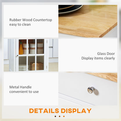 Rolling kitchen cart with drawer and cabinet