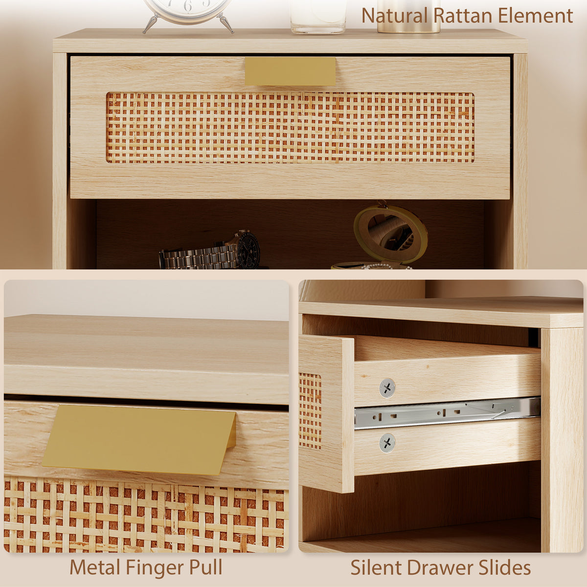 Floating bedside table wall-mounted nightstand — Set of 2