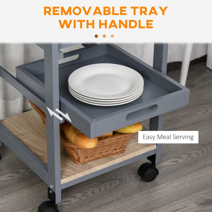 Rolling Kitchen Island Cart with Drawer and Baskets