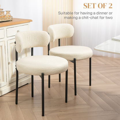 Modern Berber Fleece Dining Chairs — Set of 2