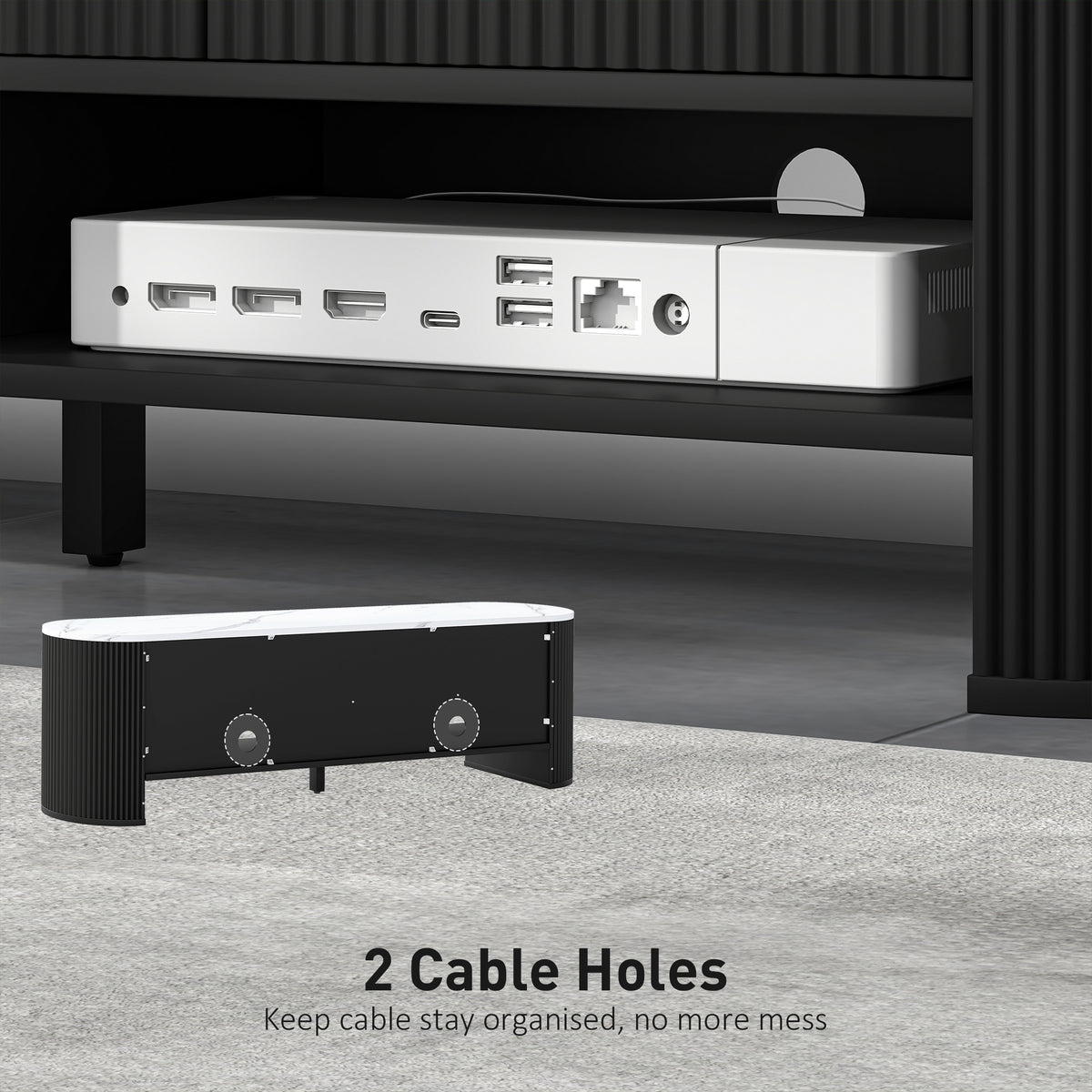 Modern marble effect TV stand for 81-165 cm TV