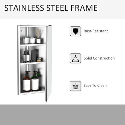 Wall mounted stainless steel bathroom corner mirror cabinet