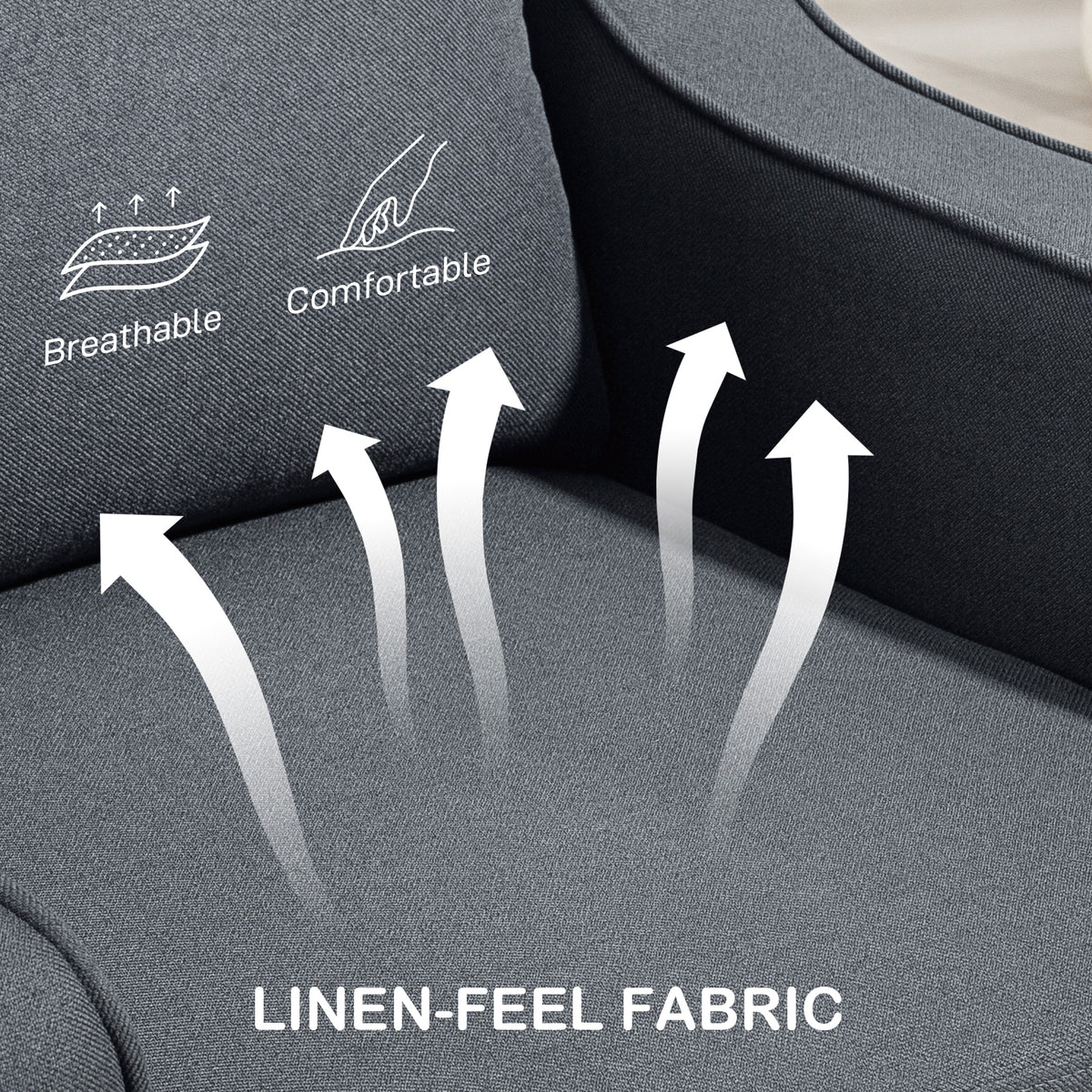 Modern linen accent armchair