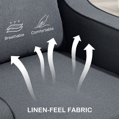 Modern linen accent armchair