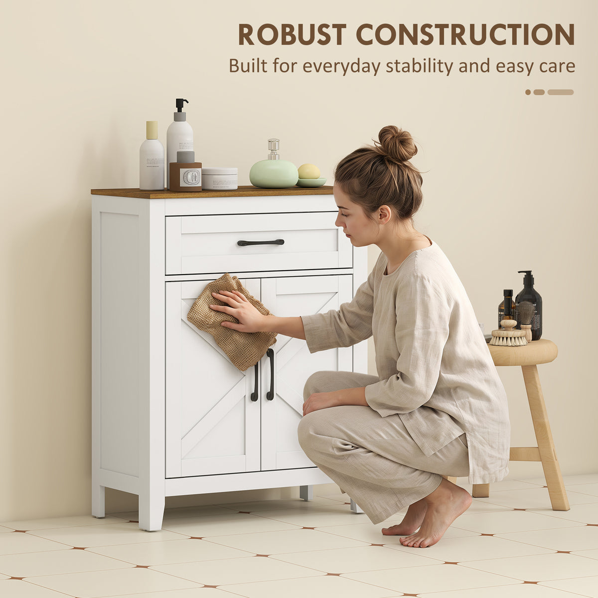 Mueble de almacenamiento estilo granja para baño