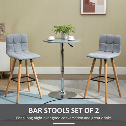 Upholstered Bar Stools Set of 2, 38 Inch