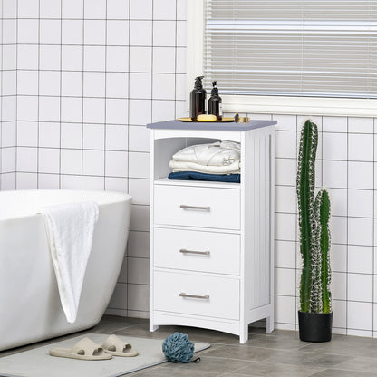 Narrow Bathroom Floor Cabinet with 3 Drawers