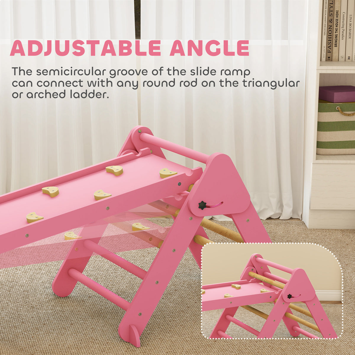 7-in-1 Foldable Wooden Pikler Triangle Set