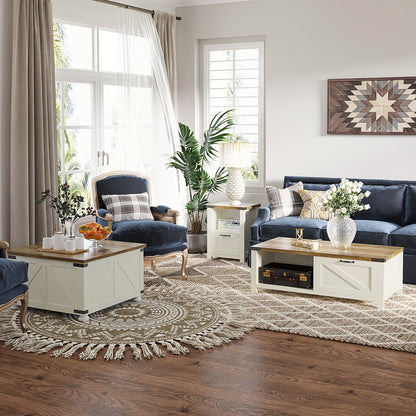 Farmhouse coffee table with hidden storage