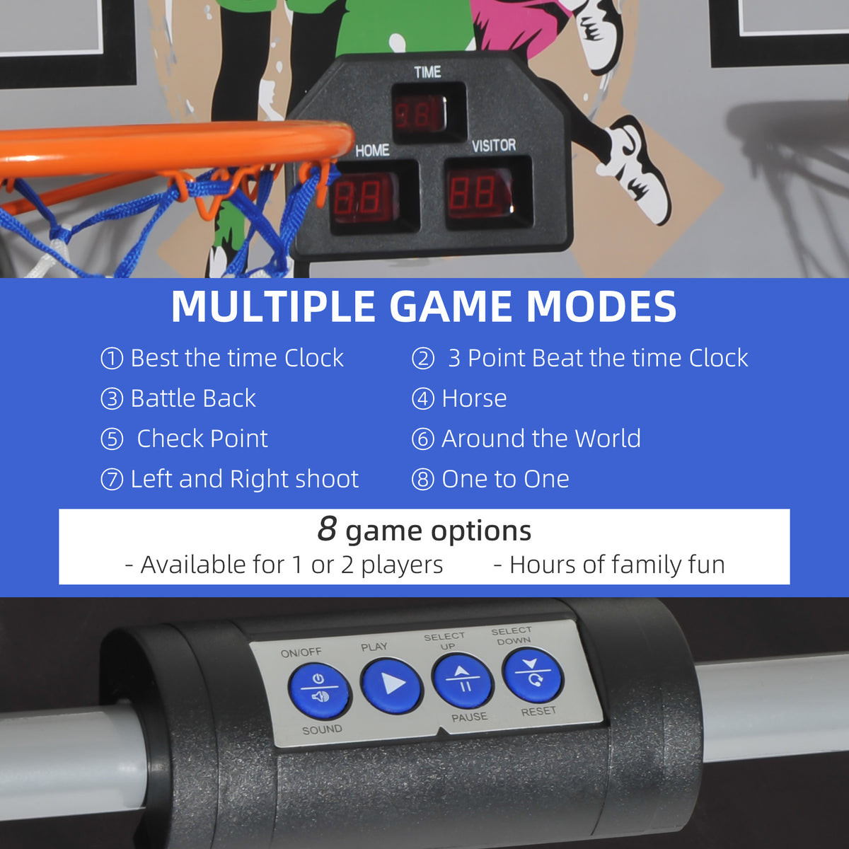 Foldable Two Player Arcade Basketball System