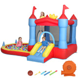 Kids inflatable bouncy castle with slide and pool