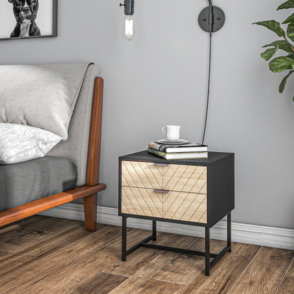 Modern bedside table with two drawers