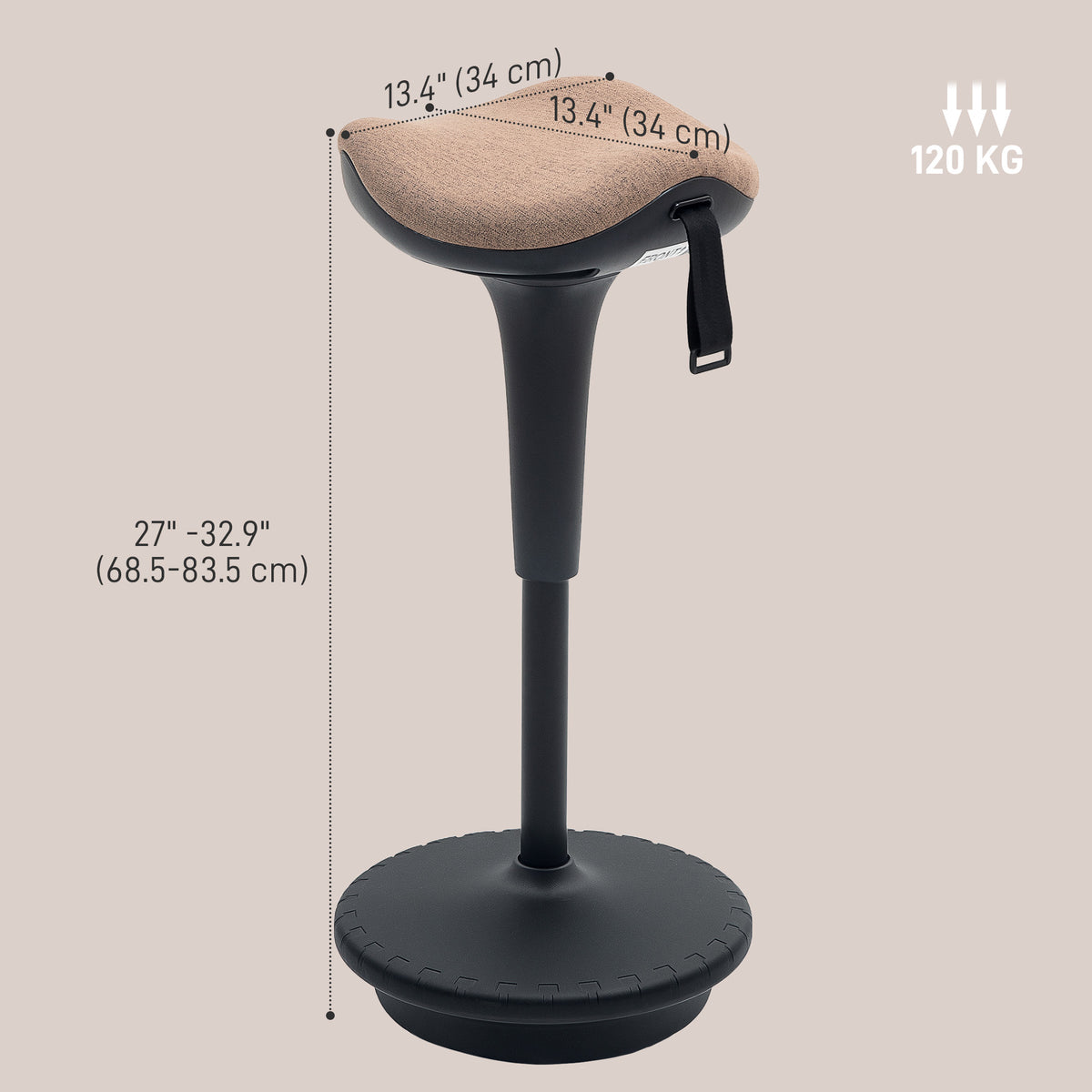 Ergonomic adjustable standing desk stool
