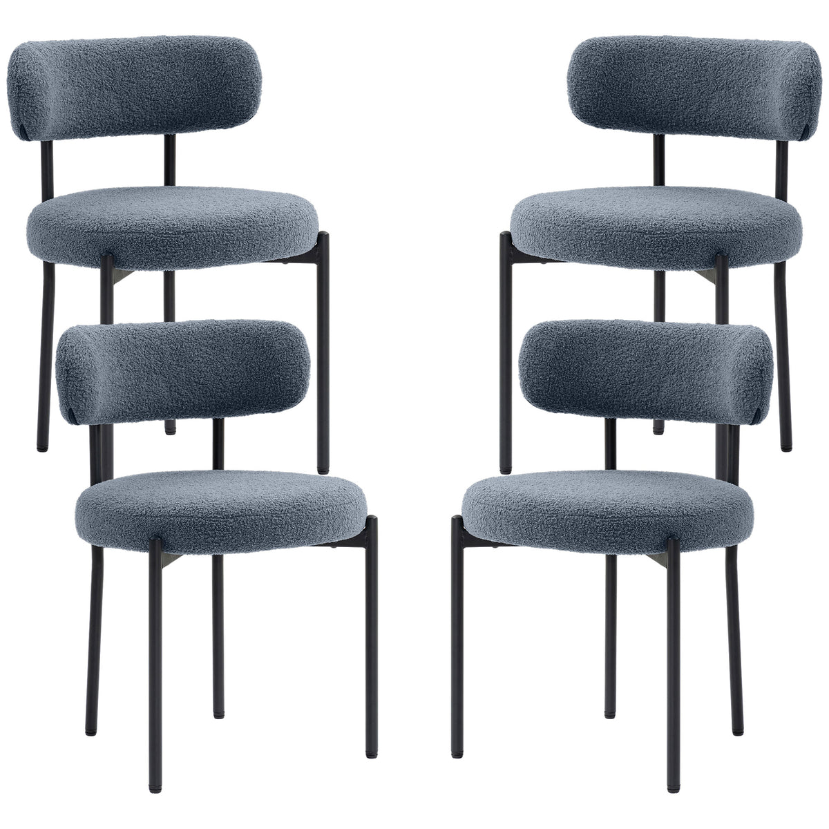 Juego de 4 sillas de comedor modernas acolchadas