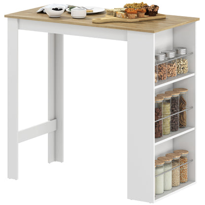 Bar table counter height 3 storage shelves
