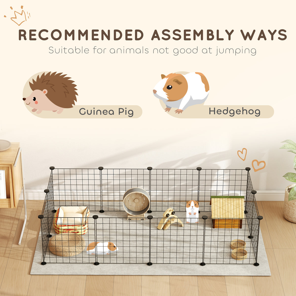 Modular Pet Playpen 12 Panels Small Animals