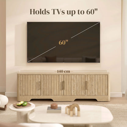 TV Stand with Fluted Doors for TVs up to 60 inches