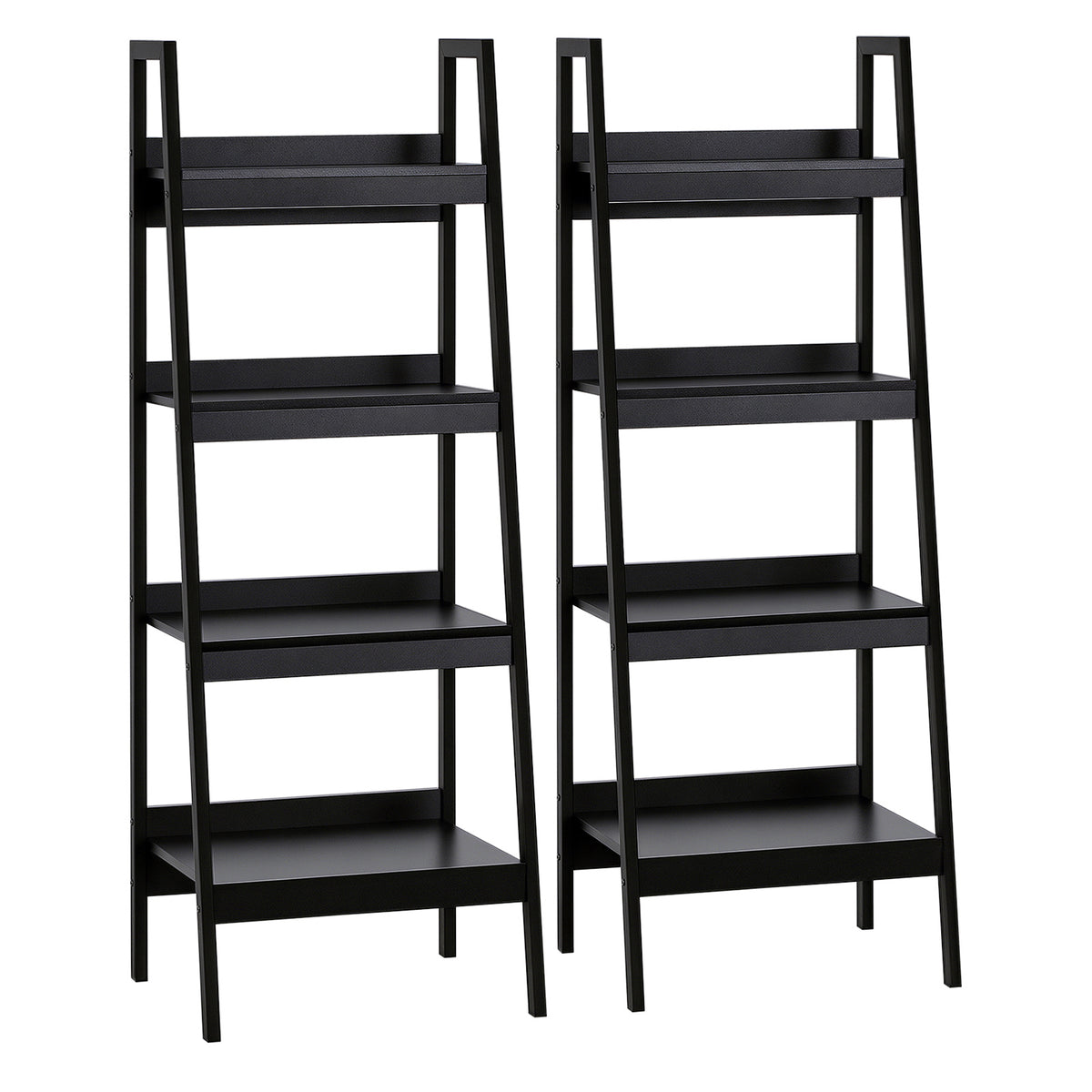 4 Tier Ladder Shelf Bookcase — Set of 2