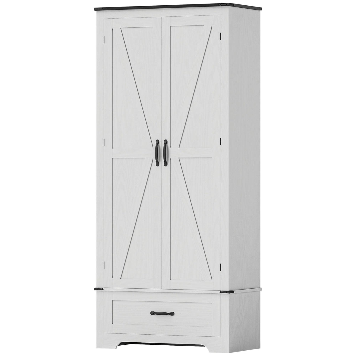 Farmhouse Pantry Cabinet with Drawer and Shelves