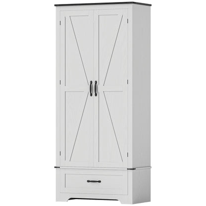 Farmhouse Pantry Cabinet with Drawer and Shelves
