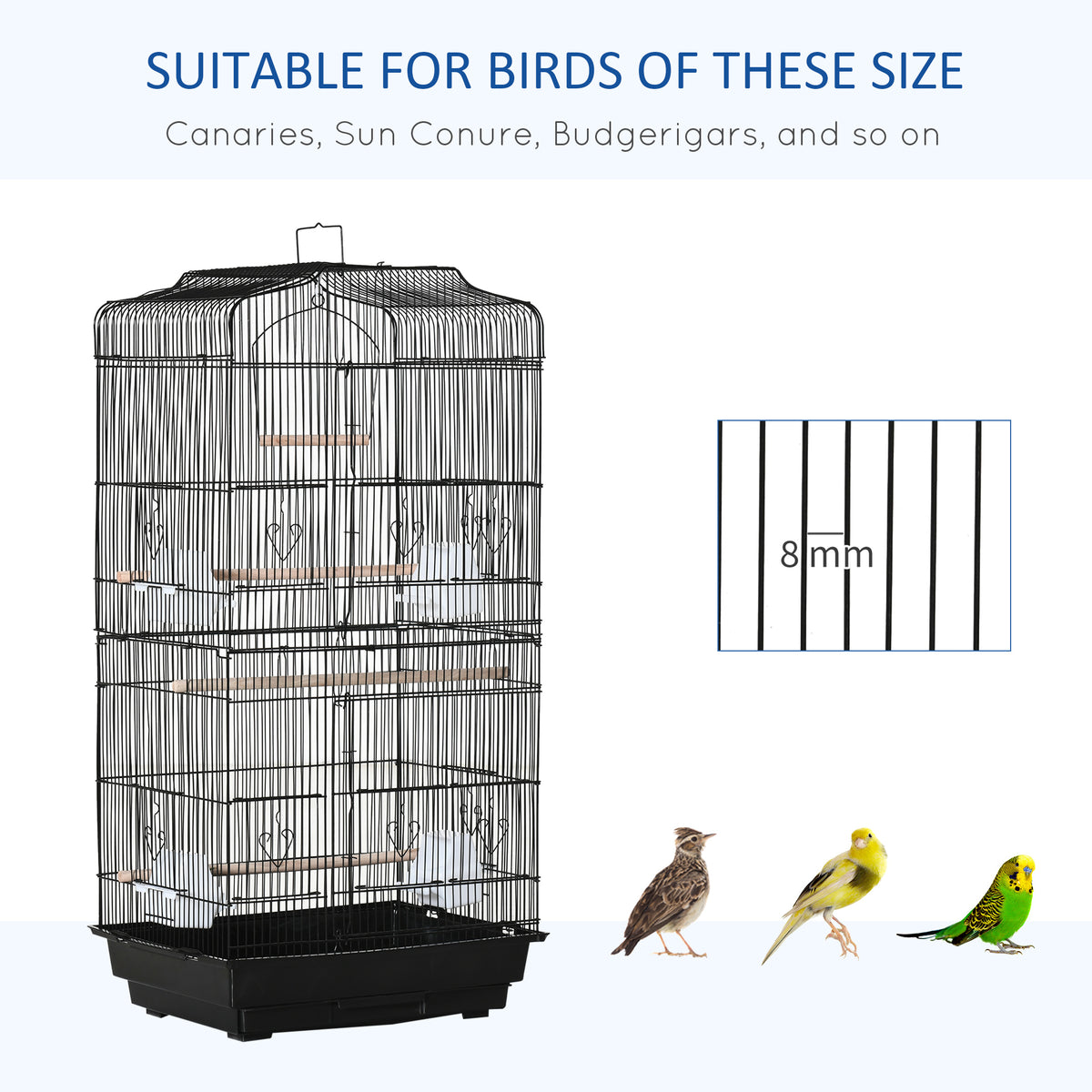 Flight Bird Cage 2 Doors with Perches and Feeders