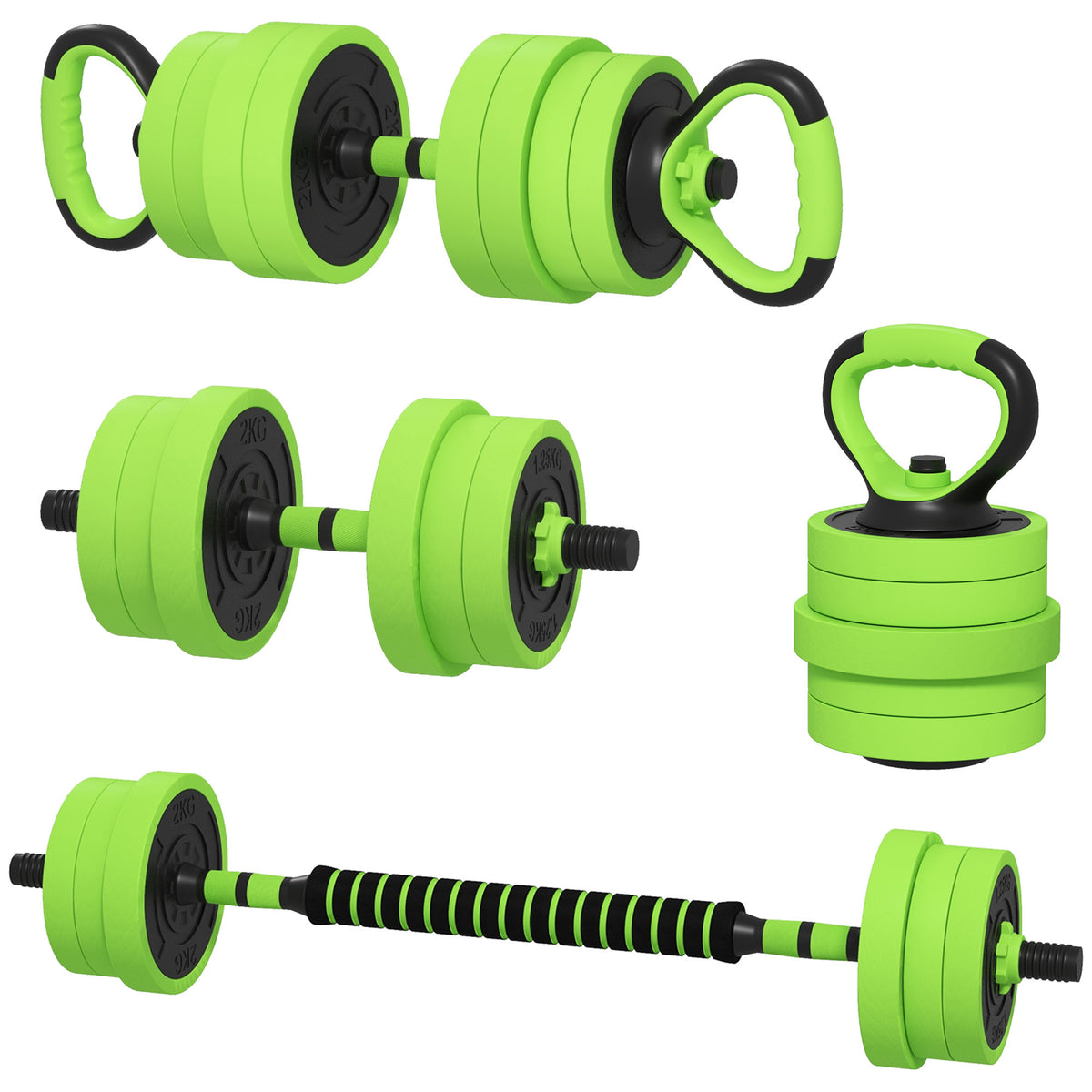 4-in-1 20 kg Adjustable Dumbbell Set