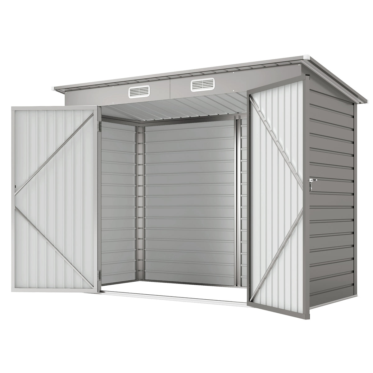 Galvanized Steel Garden Shed with Double Doors