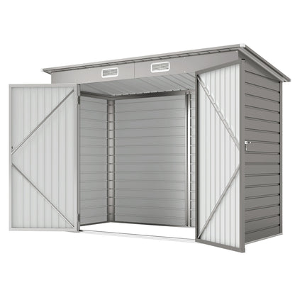 Galvanized Steel Garden Shed with Double Doors