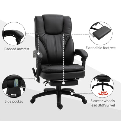 Silla de oficina de masaje reclinable con reposapiés