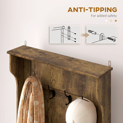 Hall Tree 4-in-1 with Storage Bench Rustic