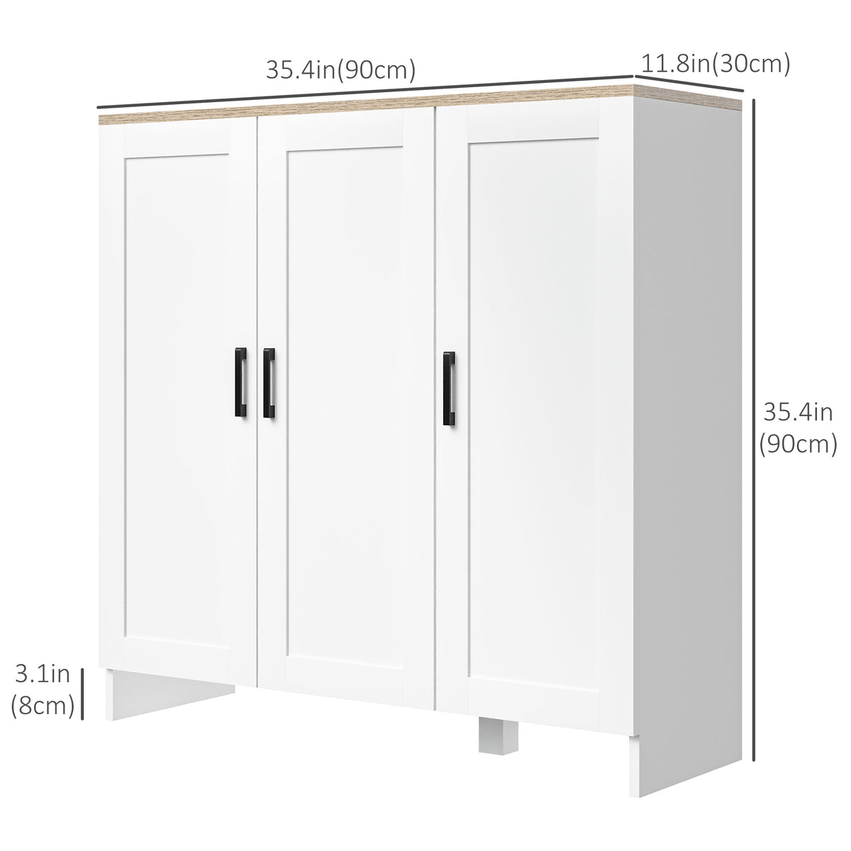 Modern Sideboard with Shaker Doors and Adjustable Shelves