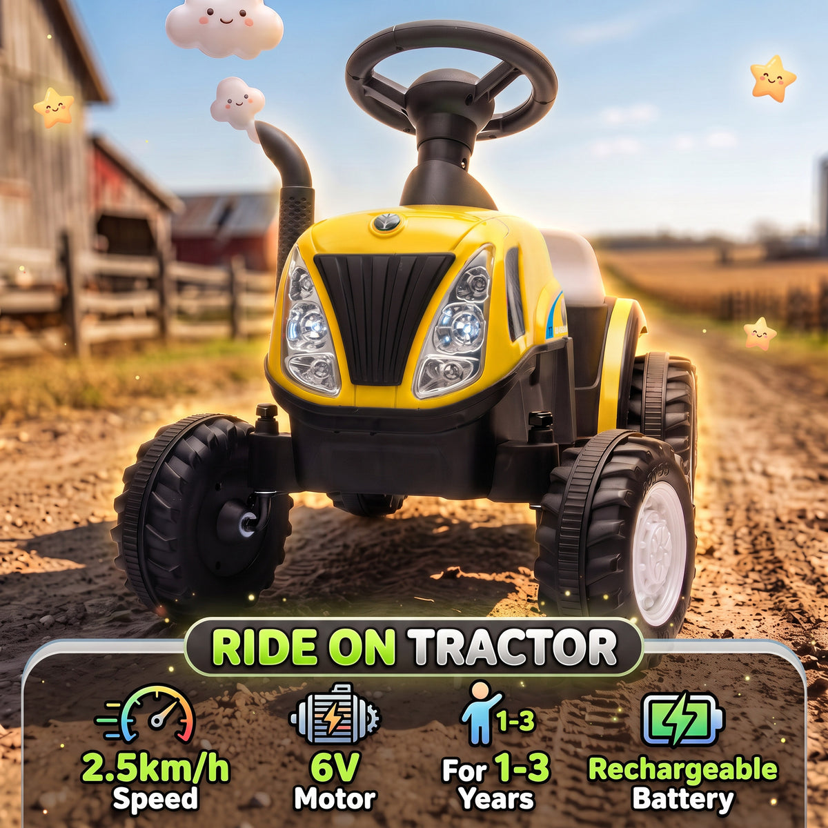 Kids Electric Ride On Tractor with Trailer