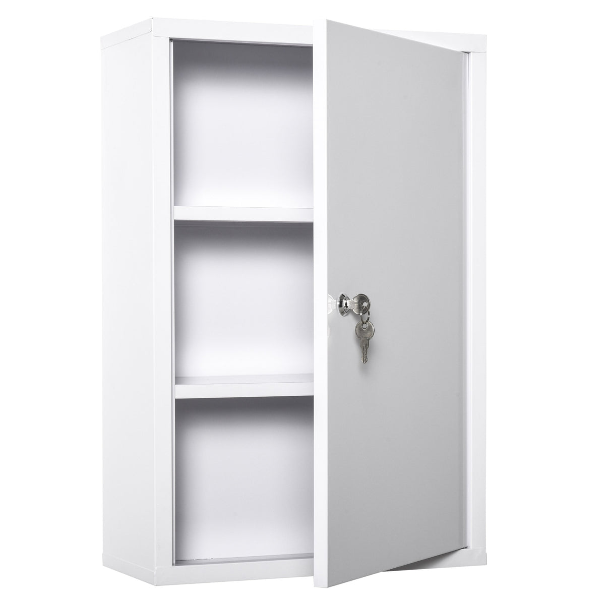 Wall Mount Medicine Cabinet 3 Tier Steel Lockable