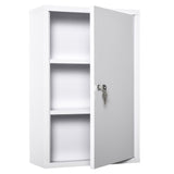 Wall Mount Medicine Cabinet 3 Tier Steel Lockable