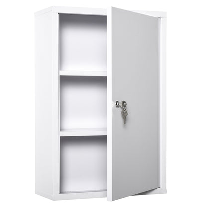 Wall Mount Medicine Cabinet 3 Tier Steel Lockable