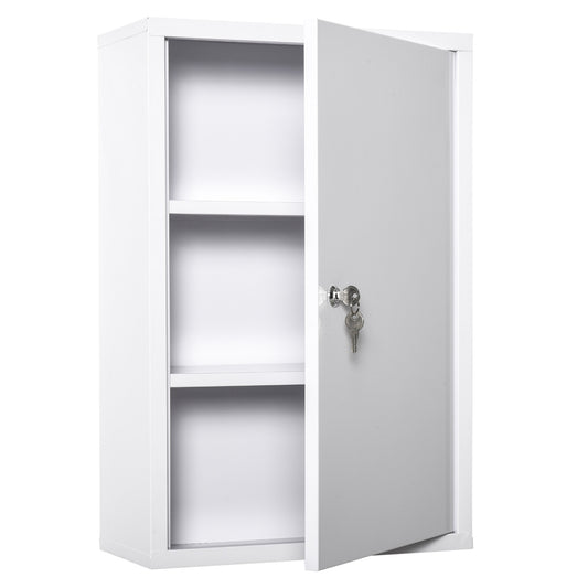 Wall Mount Medicine Cabinet 3 Tier Steel Lockable