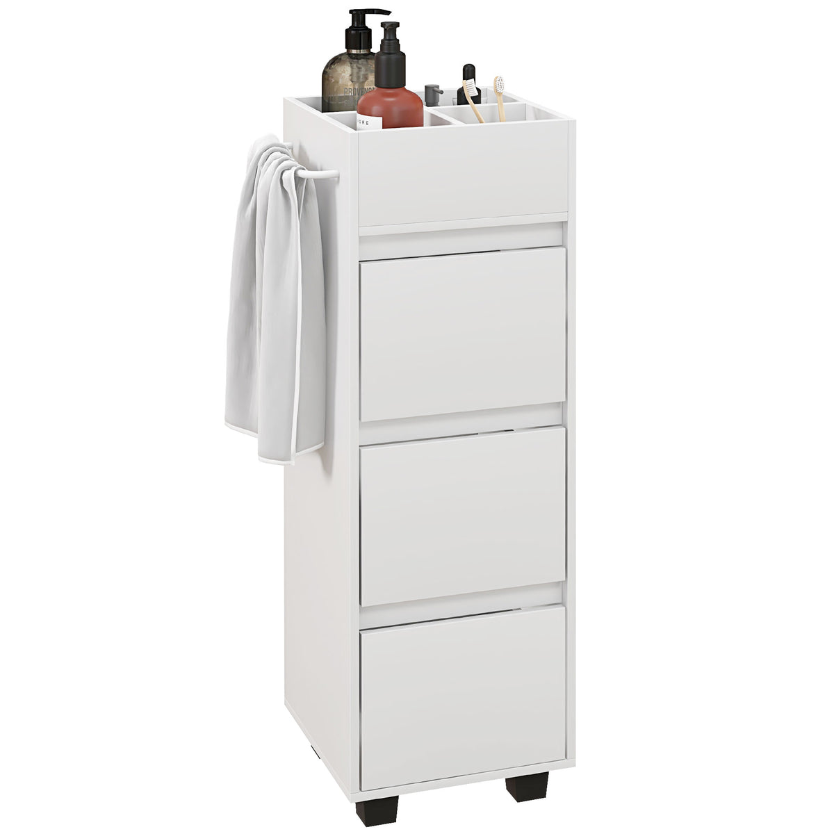 Slim bathroom storage cabinet