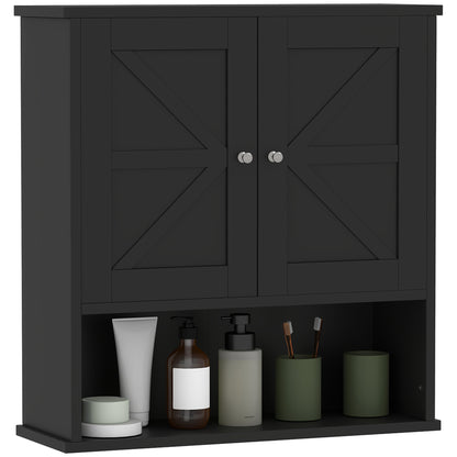 Wall Medicine Cabinet with Barn Doors Adjustable Shelf