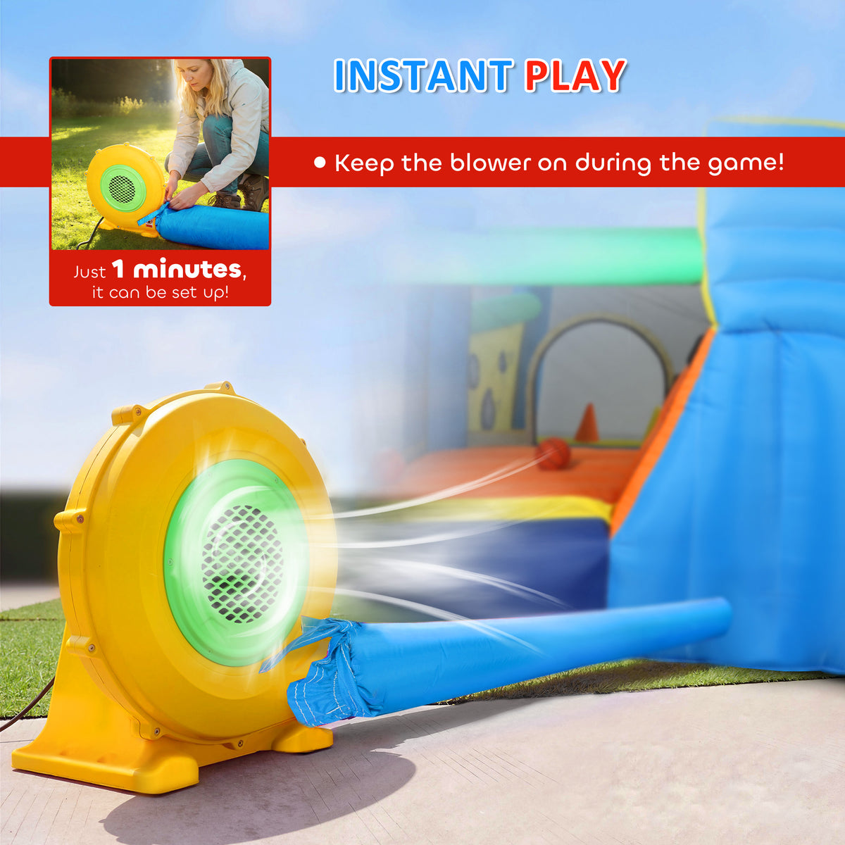 Bouncy Castle for Kids with Slide and Pool