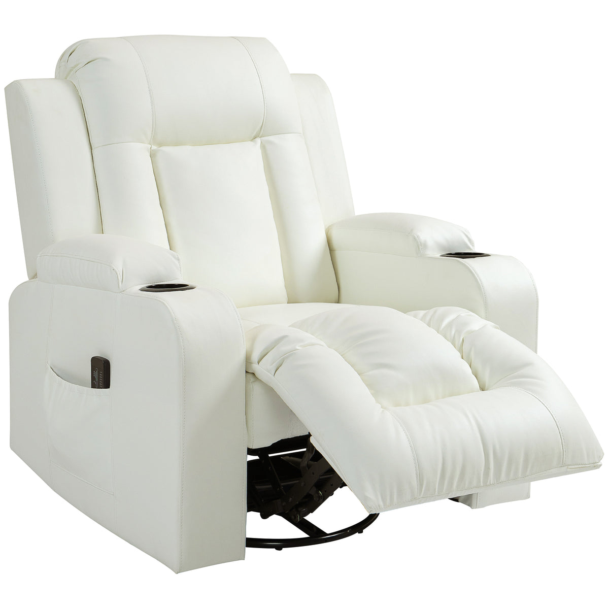 Swivel Massage Reclining Chair Faux Leather