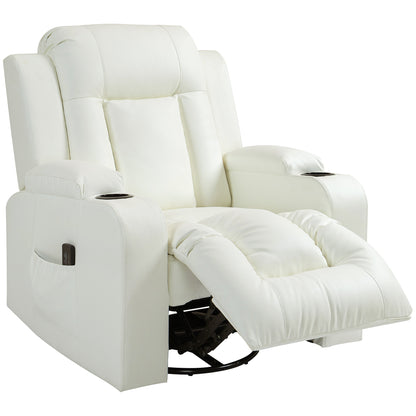 Swivel Massage Reclining Chair Faux Leather